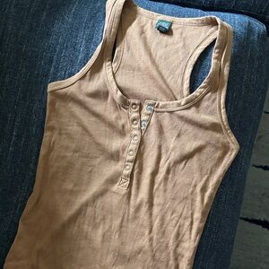Wild Fable Buttoned Tan Tank Top